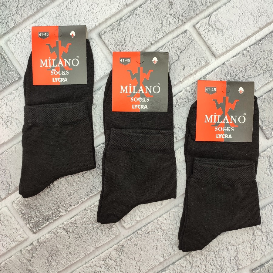 Шкарпетки чоловічі середні весна/осінь р.41-45 чорні MILANO ДУКАТ 30037803