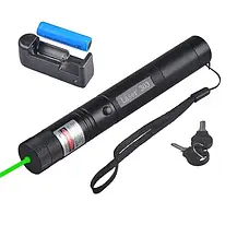 Лазерна указка зелена Laser pointer YL-303 з ключем, акумуляторний лазер зелений, фото 5