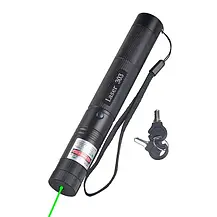 Лазерна указка зелена Laser pointer YL-303 з ключем, акумуляторний лазер зелений, фото 3