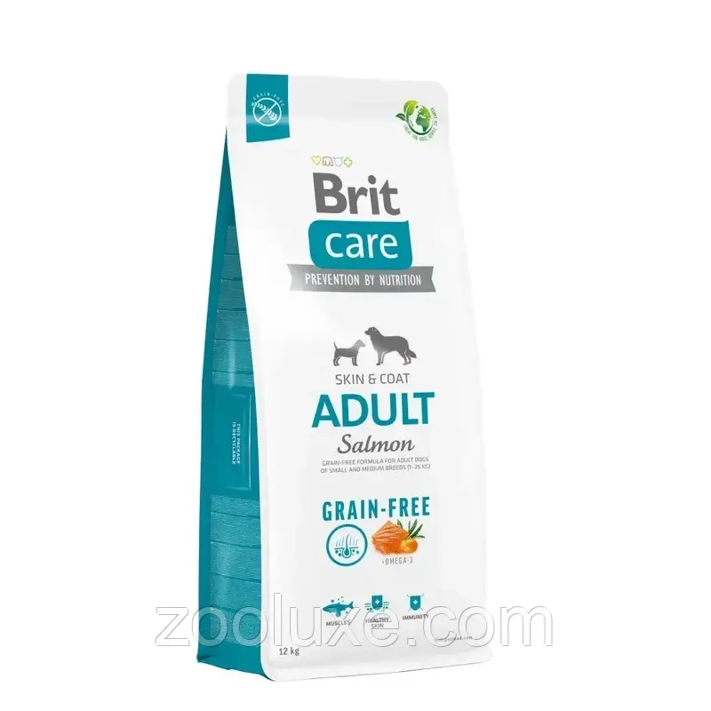 Сухий корм для собак Brit Care Grain-Free Adult Salmon 12 кг беззерновий корм для дорослих собак Брит Кеа