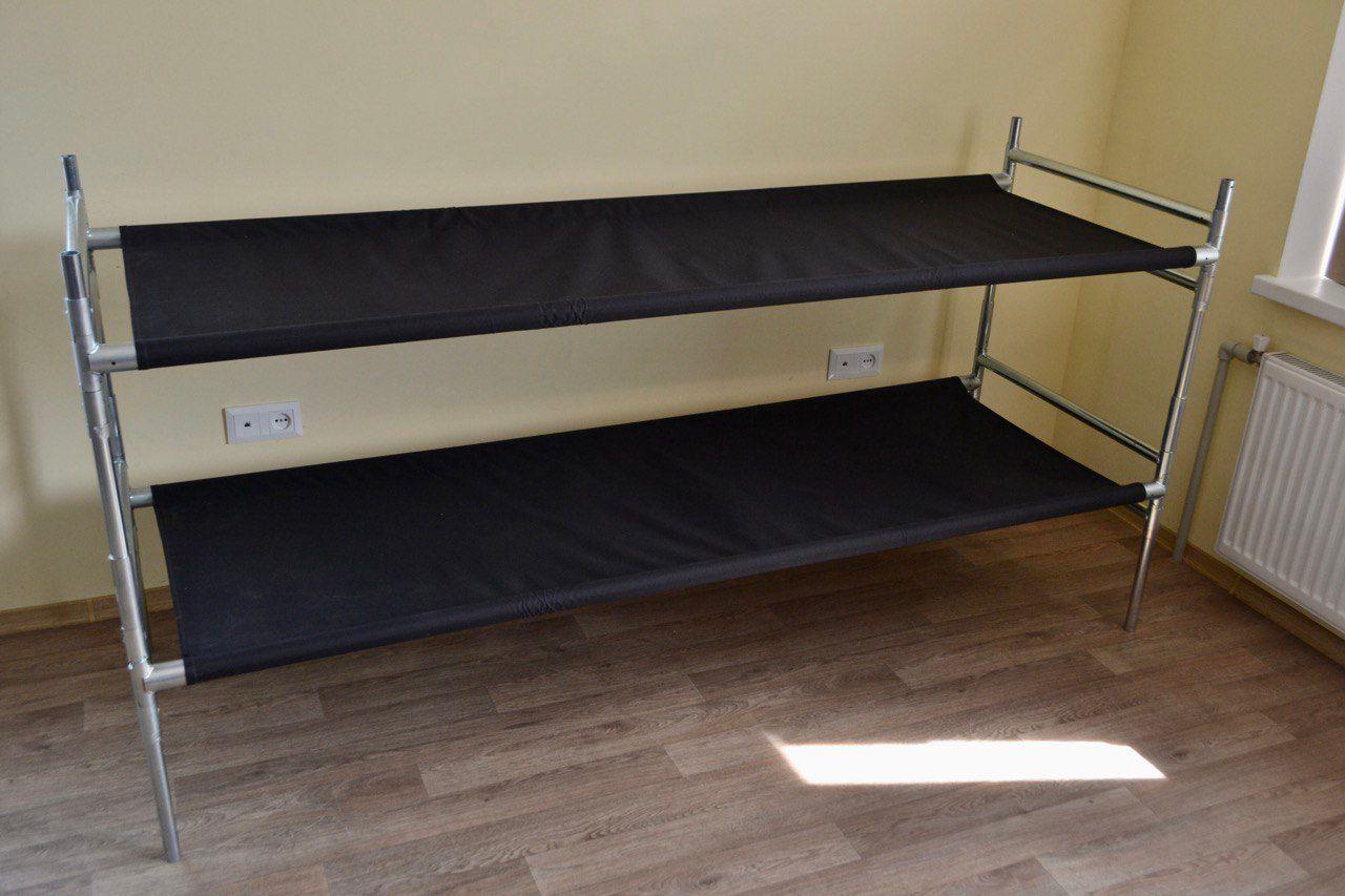 Ліжко армійське двоярусне розкладне з тканевим ліжаком ЛЯМ, фото 1