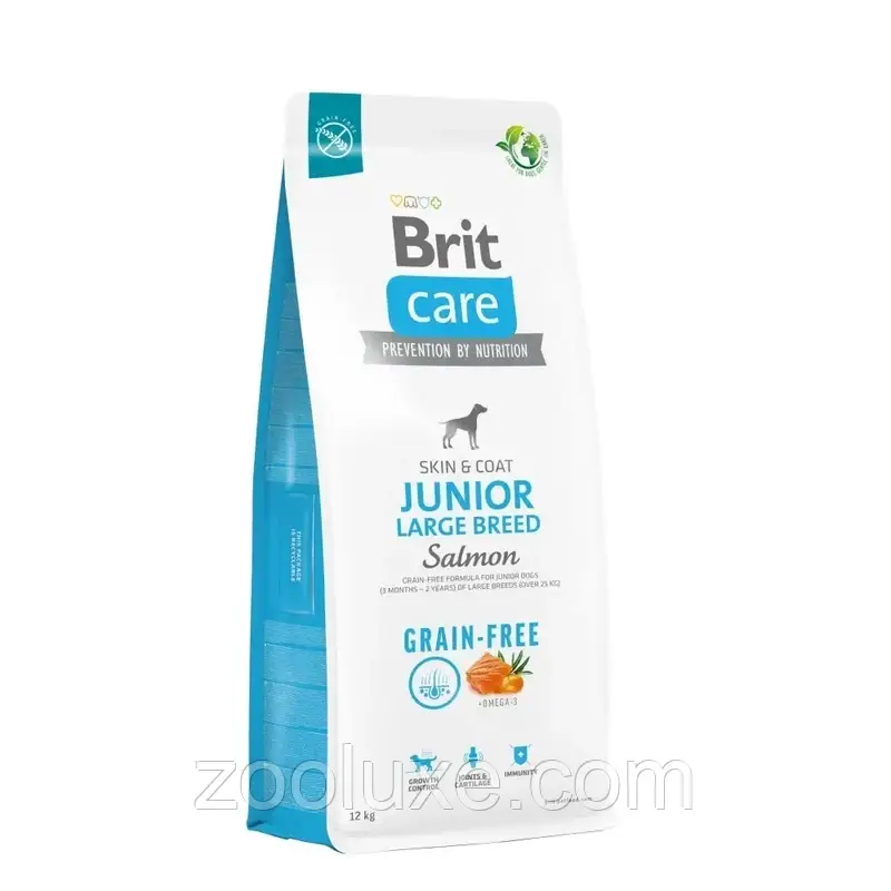 Brit Care Grain-Free Junior Large Breed Salmon 12 кг корм для цуценят Бріт Каре Джуніор Ладж Брид Лосось
