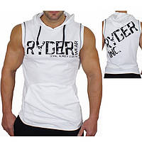 Безрукавка мужская с капюшоном "Ryderwear" белая