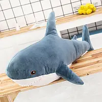 М'яка плюшева іграшка акула з ікеа синя 60 см