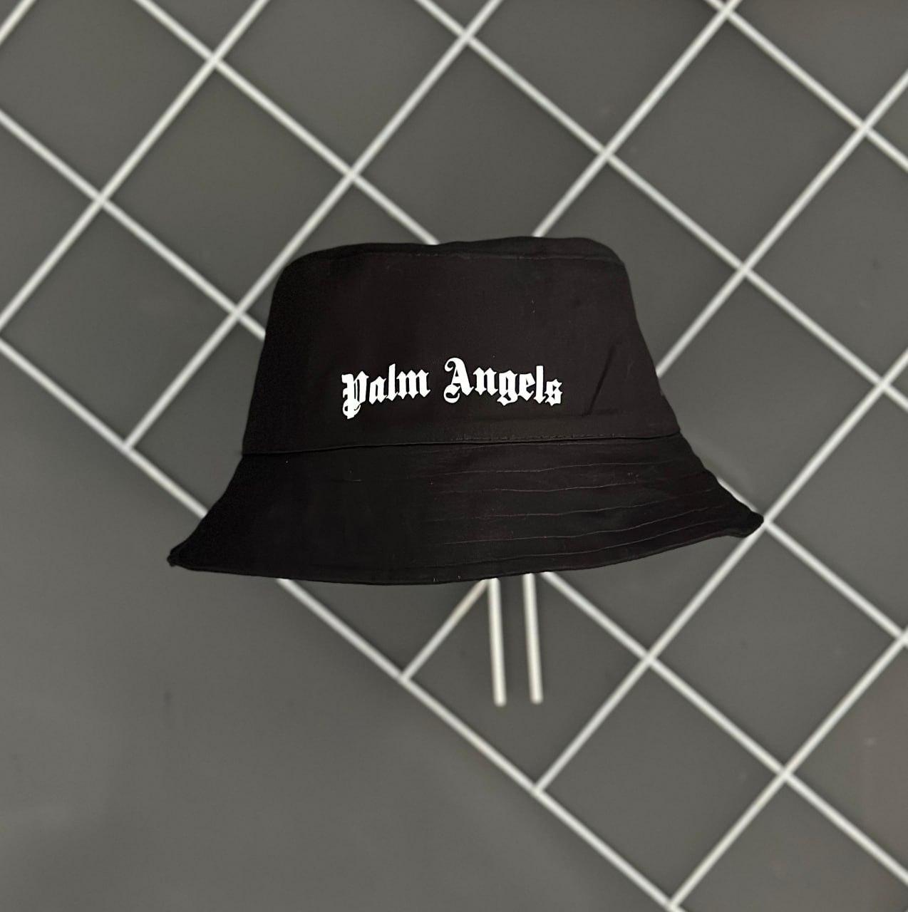 Панама Palm Angels котонова чоловіча жіноча панамка Палм Енджелс чорна