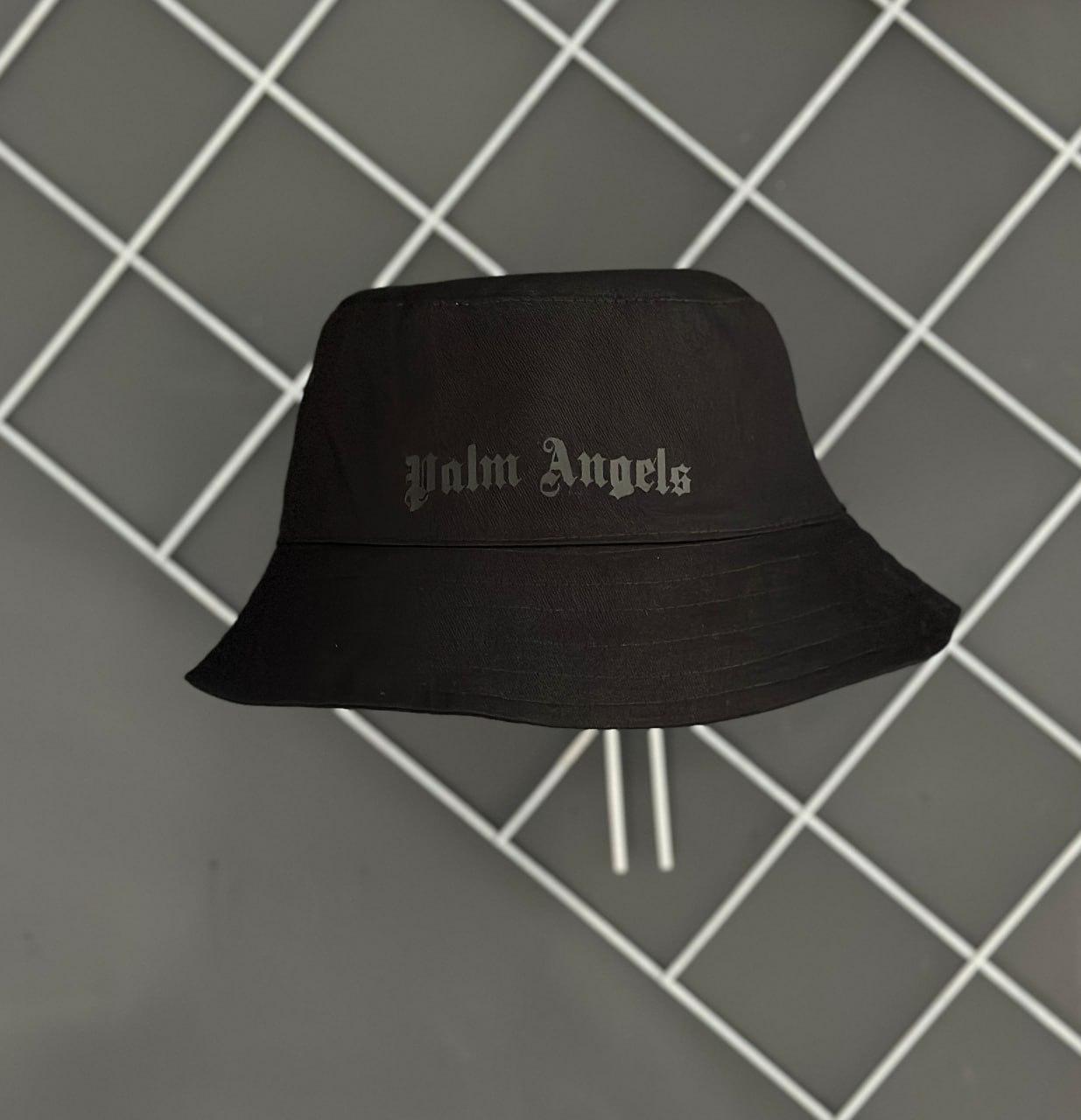 Панама Palm Angels котонова чоловіча жіноча панамка Палм Енджелс чорна