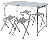 Neo Tools Набор стол и стулья раскладные, стол 120х60х54(74)см, 4 стула, 6.9кг Baumar - Порадуй Себя