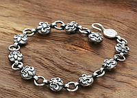 Мужской серебряный браслет Кельтская лилия Chrome Hearts 34,63 гр, 21 см