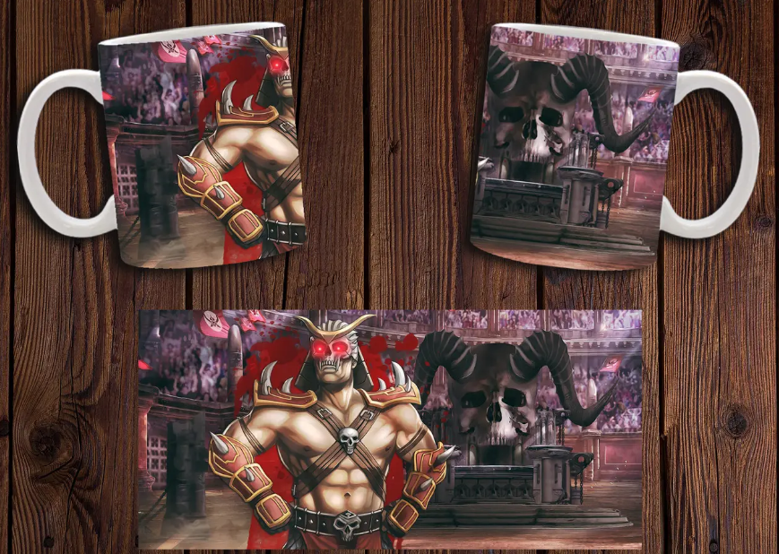 Чашка біла керамічна з принтом "Mortal Kombat" Мортал Комбат ABC