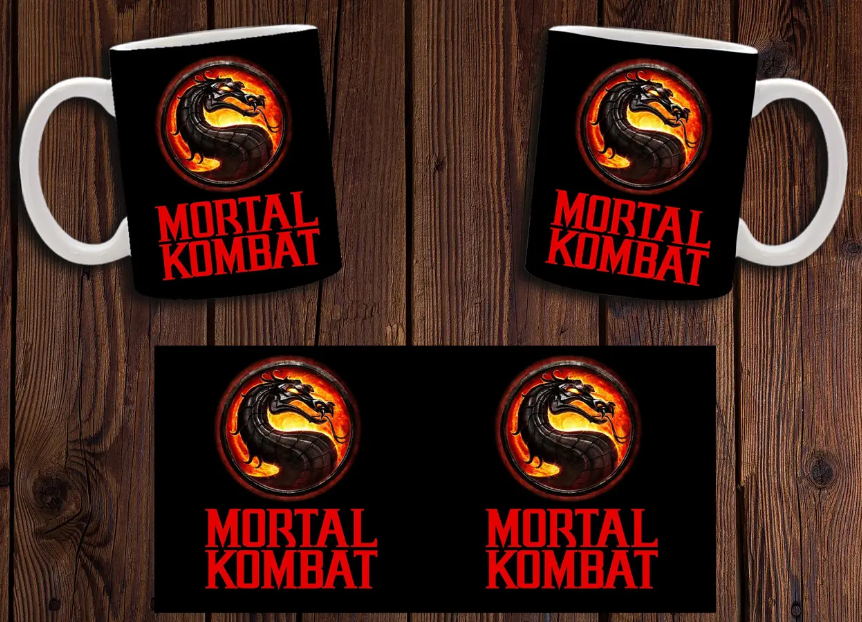 Чашка біла керамічна з принтом "Mortal Kombat" Мортал Комбат ABC