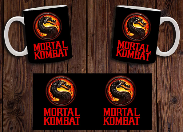 Чашка біла керамічна з принтом "Mortal Kombat" Мортал Комбат ABC, фото 1