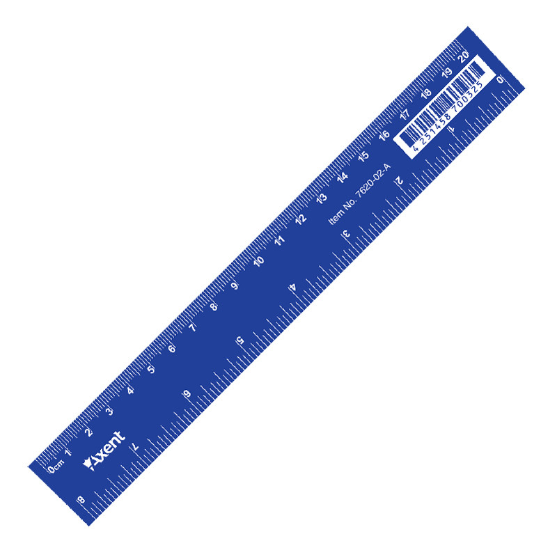 Лінійка пластикова, Акцент 20 см, блакитна 7620-А Акцент