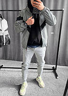 Ветровка мужская рефлективная (серая) w93 современная модная короткая куртка с капюшоном для парней тренд