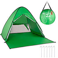 Туристическая палатка 2 местная (150х165х110см) Stripe, Зеленая / Вместительная палатка-тент для кемпинга