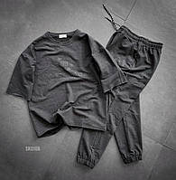Мужской базовый костюм: футболка+штаны Balenciaga (черный) sko10b качественная спортивная одежда для парней