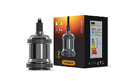 Cвітильник підвісний декоративний VIDEX VL-PD107AB Е27 1,1м Алюміній чорний