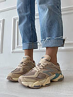 Женские кроссовки New Balance 9060 Beige New (бежевые) красивые модные массивные кроссы Art 87367 тренд