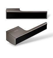Ручки дверные MVM Z-1440 MA+Black матовый антрацит/черная вставка