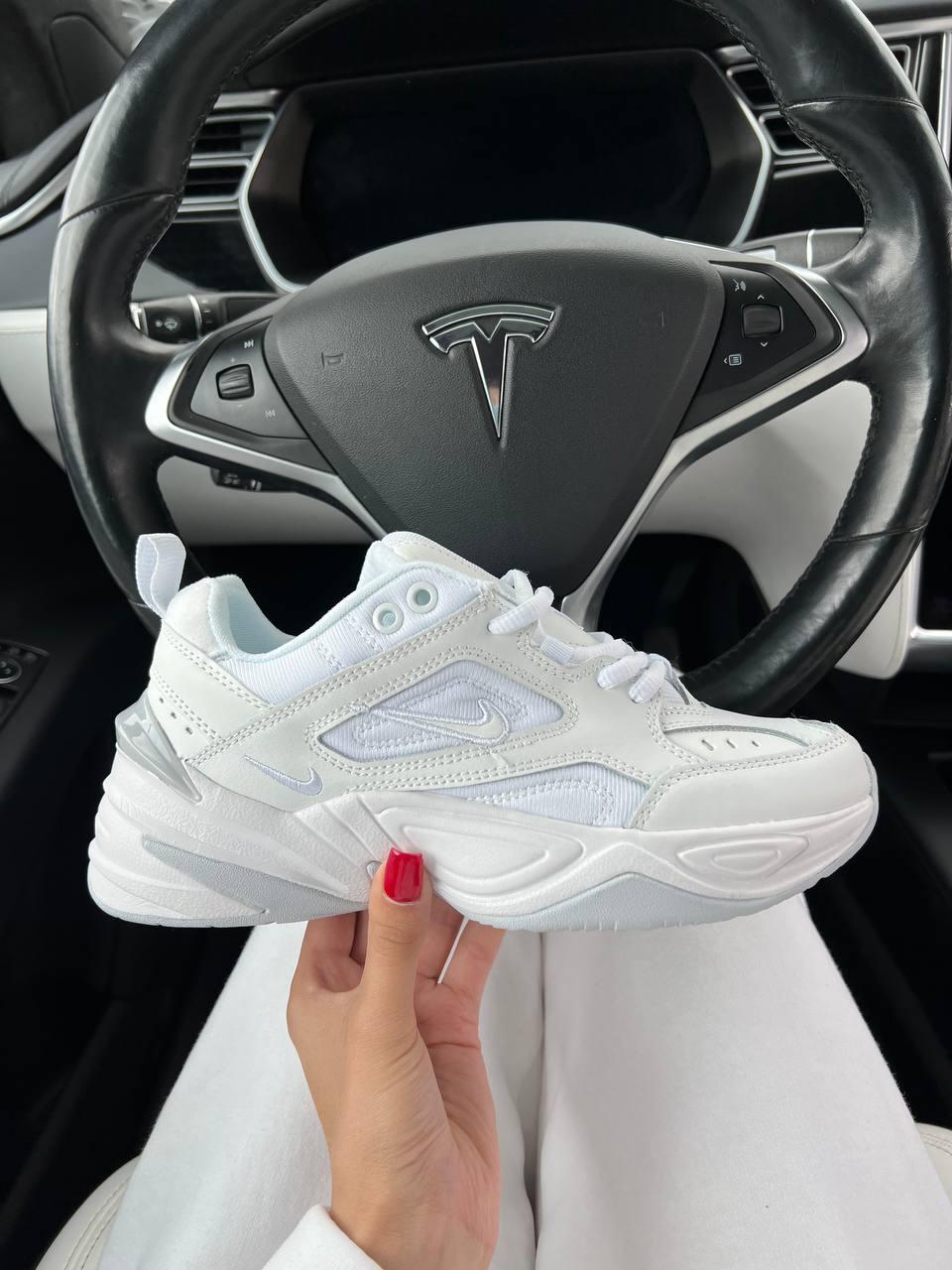 Жіночі кросівки Nike M2K Tekno Triple White (білі) стильні зручні спортивні масивні кроси Art 4531 топ
