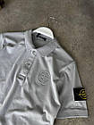 Чоловіча футболка Поло Stone Island сіра з патчем Теніска Стон Айленд літня, фото 3