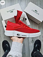 Мужские летние кроссовки Lacoste Red 2023 (красные) яркие модные удобные кеды 1154TP тренд