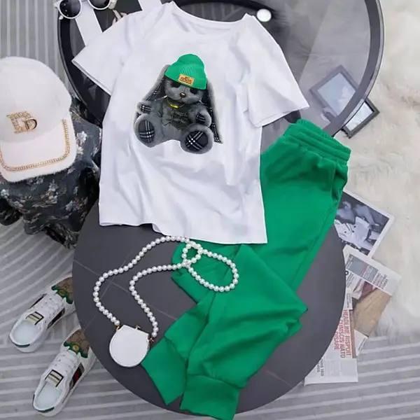 Жіночий літній костюм з модним принтом, фото 1