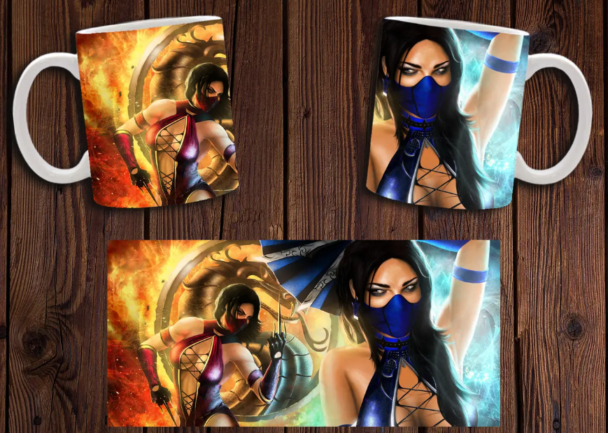 Чашка біла керамічна з принтом "Mortal Kombat" Мортал Комбат ABC