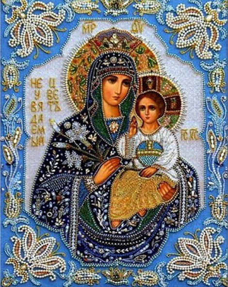 Алмазна мозаїка Ікона Діва Марія з Ісусом My-Art TN552 (40 x 50 см) на підрамнику