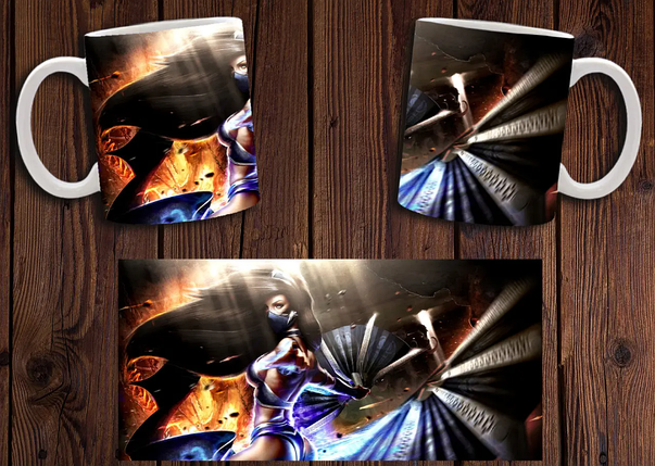 Чашка біла керамічна з принтом "Mortal Kombat" Мортал Комбат ABC, фото 1