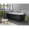 Окремостояча кутова ліва ванна Mexen Mia 170 x 80 см, біла/чорна, чорний перелив - 52691708075L-B, фото 2
