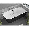 Окремостояча права кутова ванна Mexen Mia 170 x 80 см, біла/чорна, хромований перелив - 52691708075P, фото 3