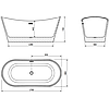Окремостояча ванна Mexen Montana 170 х 80 см, чорна, чорний перелив - 52011708070-B, фото 6