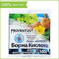 Добриво "Борна кислота" (100 г) для томатів, полуниці, огірків, перців, від "Провентус Фертілайзер", Україна