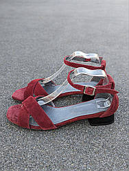 STTOPA Розміри 36-44. Босоніжки великих розмірів шкіряні. 328-3644-3 Бордові