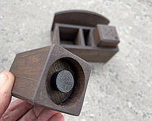 Набір для солі, перцю, зубочисток та серветок МІНІ (№3). Дерев'яні спецівники в комплекті. Коричневий, фото 4