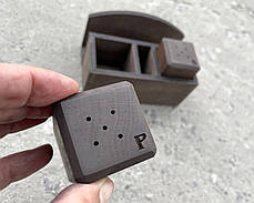 Набір для солі, перцю, зубочисток та серветок МІНІ (№3). Дерев'яні спецівники в комплекті. Коричневий, фото 3