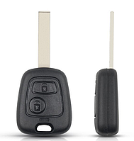 Корпус простого ключа на 2 кнопки (открытие-закрытие замка) для автомобилей PEUGEOT (Пежо)