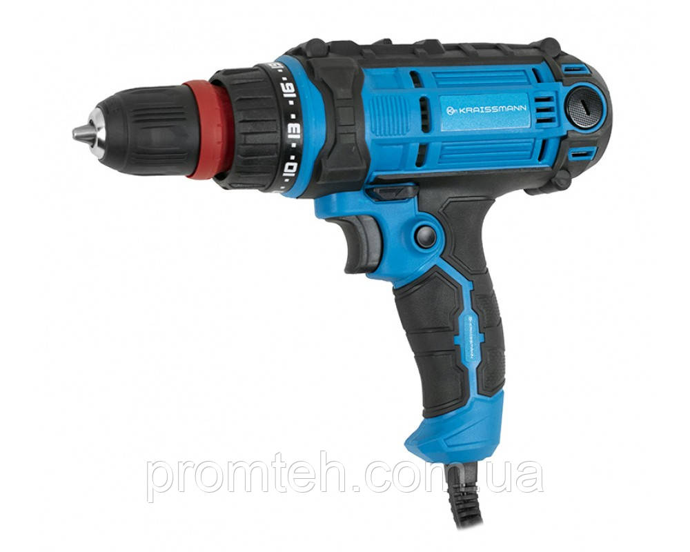 Шуруповерт мережевий KRAISSMANN 450 S-EBS 10 (дві швидкості, швидкозатискний патрон), фото 1