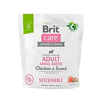 Brit Care Sustainable Adult Small Breed Chicken & Insect 1 кг повседневный сухой корм для собак малых пород