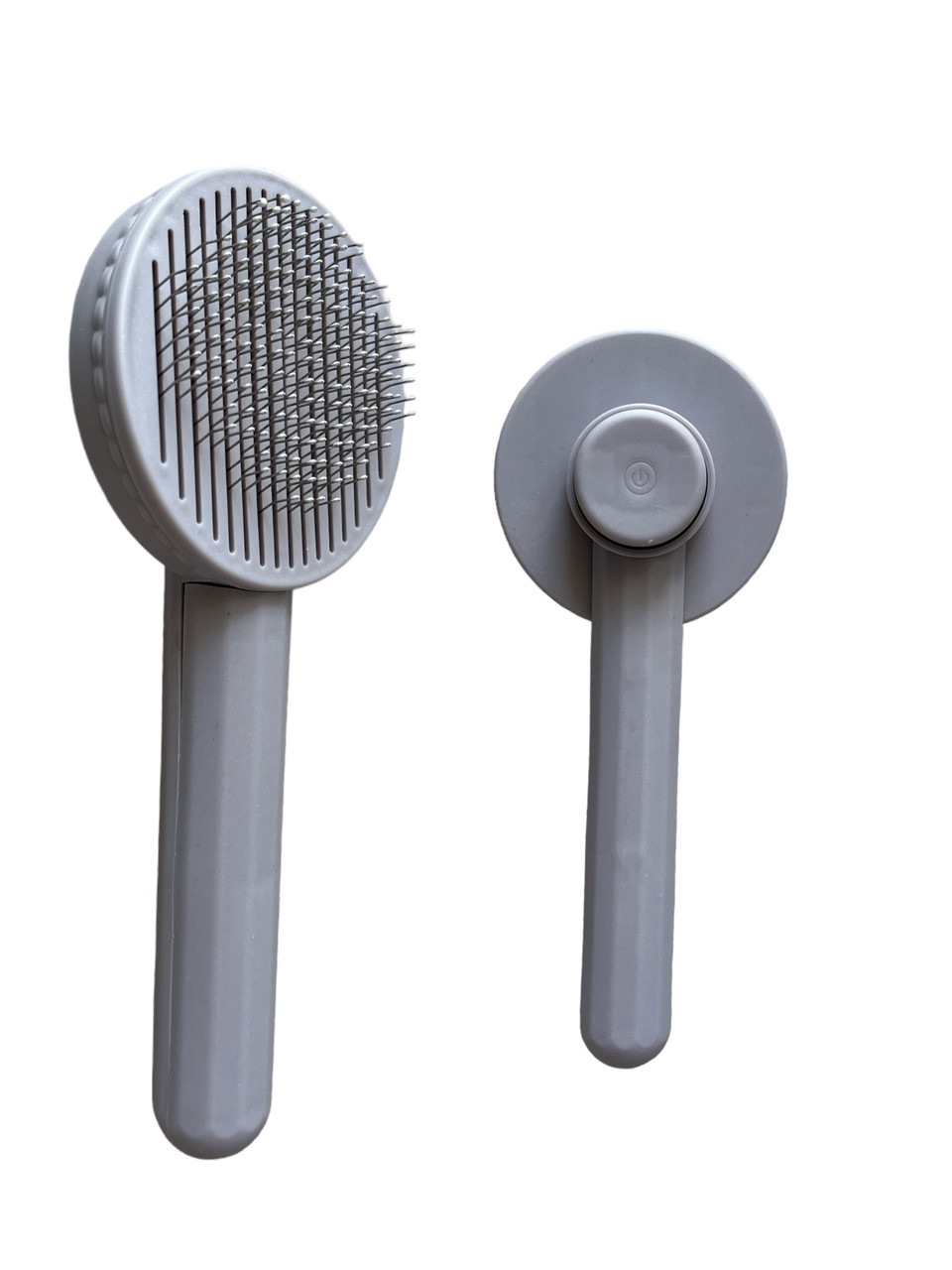 Щітка сіра пуходерка для собак і котів, самоочисна, фото 1