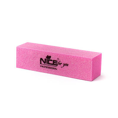 Баф-брусок Nice for you 120/120 Рожевий