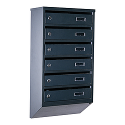 Поштові скриньки в під'їзд ЯПА антрацитовий (з пластиковим віконцем)