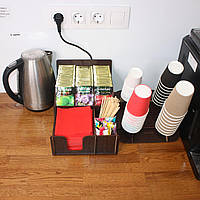 Набор для кофейни TeaParty Standart+Progress подставки для чая и стаканчиков (лхдф) на 10(6+4) отделений венге