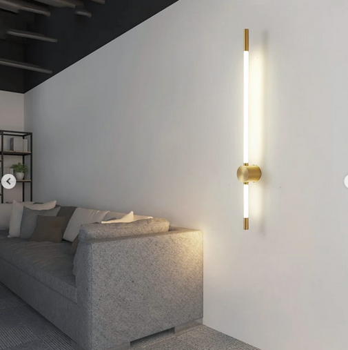 Лінійний  настінний LED світильник Pipeline 2 у каркасі чорного кольору довжиною 60/100см, фото 1