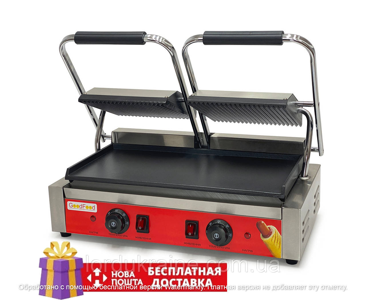 Гриль контактний GoodFood ECG20EA Panini RED