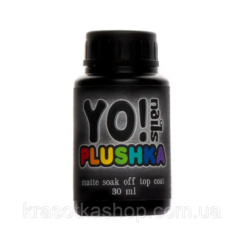 Матовий закріплювач для гель-лаку Plushka Matte Soak Off Top Coat YO!Nails, 30 мл