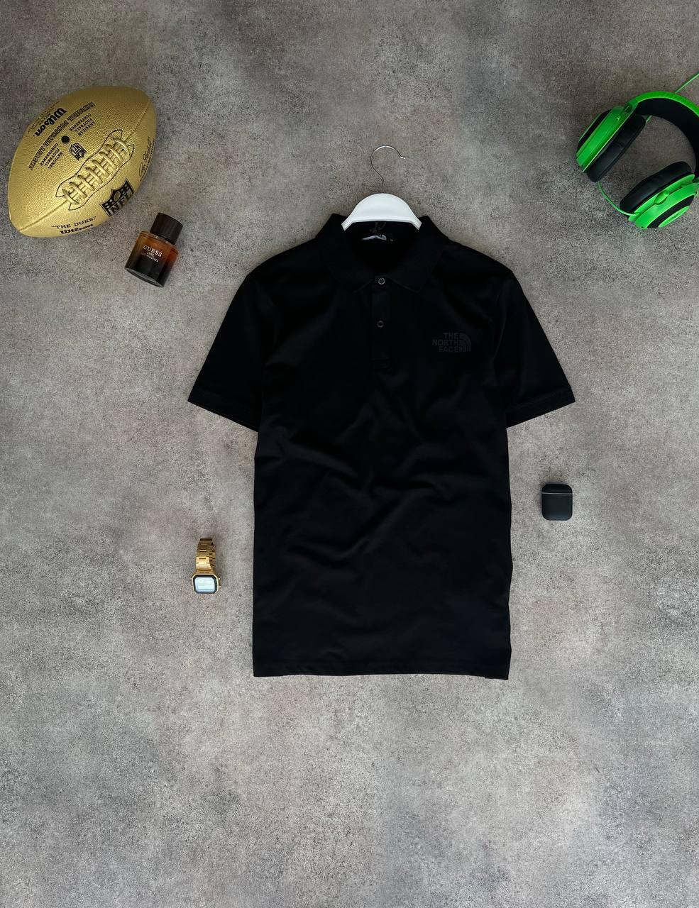 Чоловіча футболка Поло The North Face чорна Теніска Зет-терт фейс на літо, фото 1
