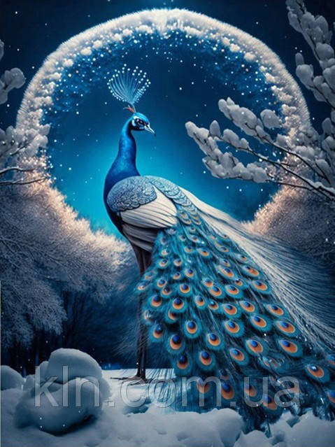 Алмазна вишивка на підрамнику 40 х 50 см Нічний птах (арт. TN1212), фото 1