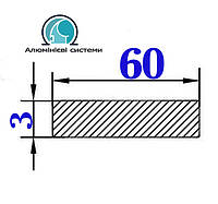 60х3 мм / смуга 1 метр / анодована