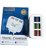 Багатозарядний пристрій на 6 USB-портів 3.1 А швидке заряджання ORIGINAL (500)